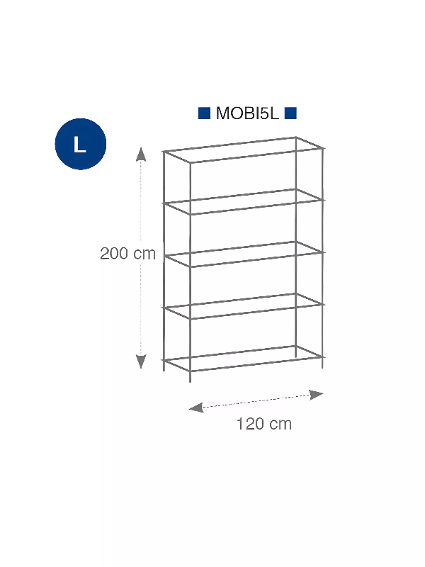 Étagère métal chromé 5 tablettes 120 cm_5