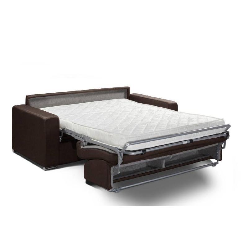 Canapé convertible Allure - matelas mémoire 20 cm - sommier à lattes 140 cm - microfibre marron_5