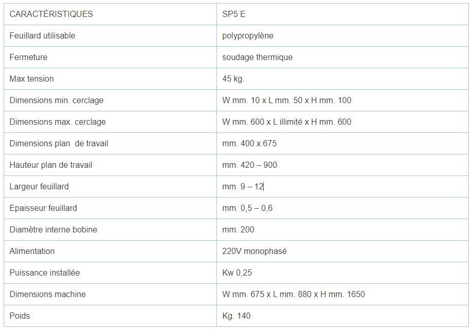 SP5 E - Cercleuse semi-automatique - Ferplast - 140 kg - Feuillard 9-12 mm - Hauteur réglable_5