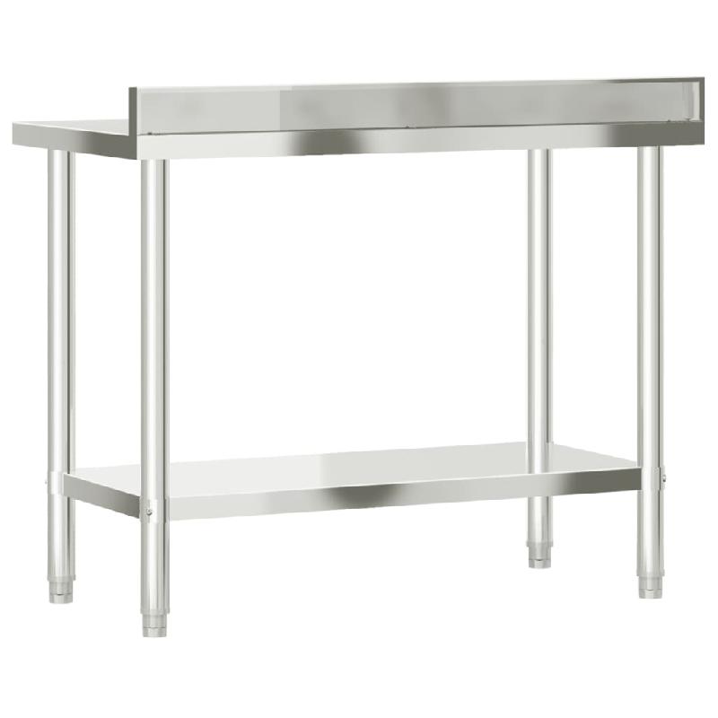 Vidaxl table de travail de cuisine avec dosseret 110x55x93 cm inox 376458_5