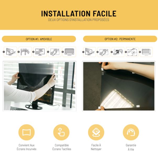 Filtre de confidentialité dédié aux moniteurs pour une meilleure  protection de vos informations des regards indiscrets_5