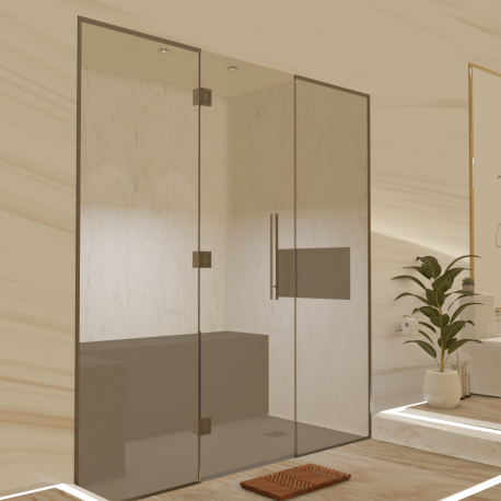 Kit de construction cabine de hammam - Paroi vitrée à carreler 180x120 avec générateur vapeur et accessoires inclus_5