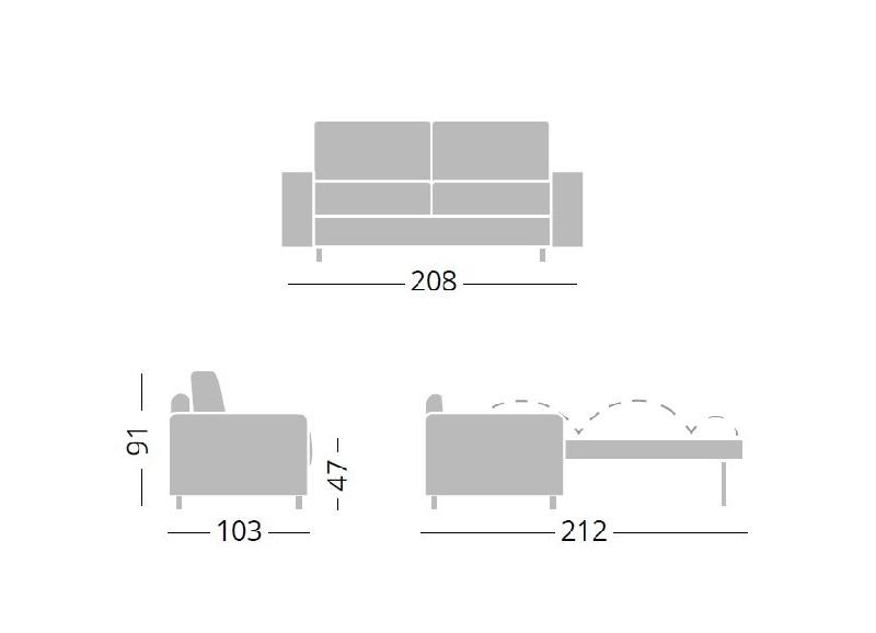 Canapé convertible PRODIGIO 140x195 - tissu microfibre rouge - pieds acier brun - fabrication italienne_5