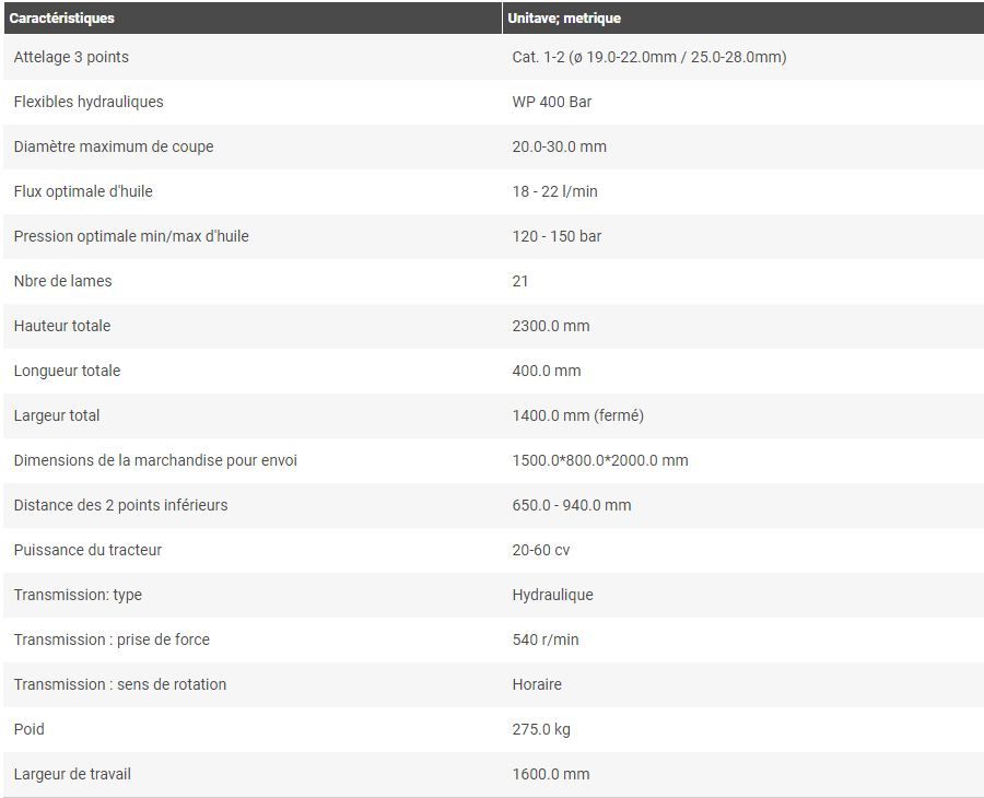 Falco 160 - taille-haie hydraulique - deleks srl - largeur de travail 1600 mm_5