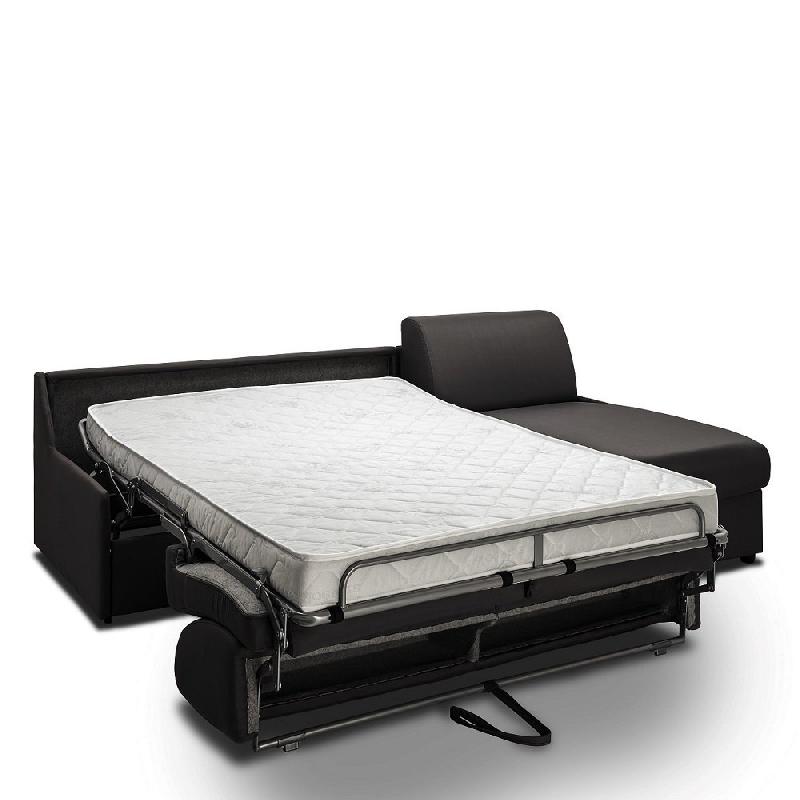 Canapé d'angle convertible express gris graphite - gain de place - couchage 140 cm - matelas Excellence Literie 14 cm_5
