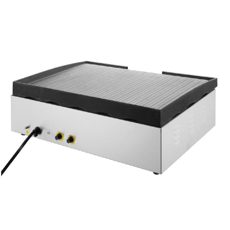 Plancha électrique lisse en FONTE - L 615 mm | Buffalo - HT762_5