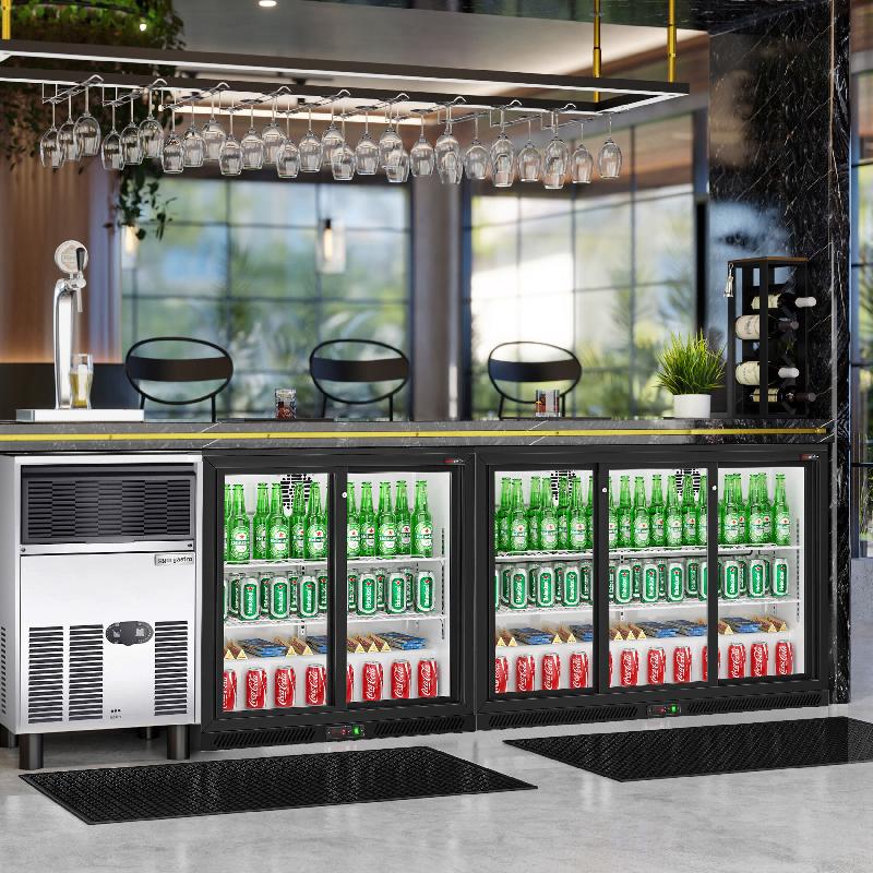 Arrière bar réfrigéré 2 portes coulissantes vitrées 220 litres | BKTG220SSN_5