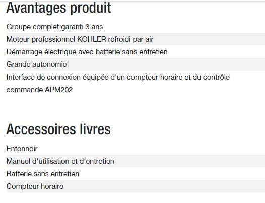 Groupe électrogène Technic 10000 E - Kohler - 10,30 kW - 50 Hz - 230 V_5
