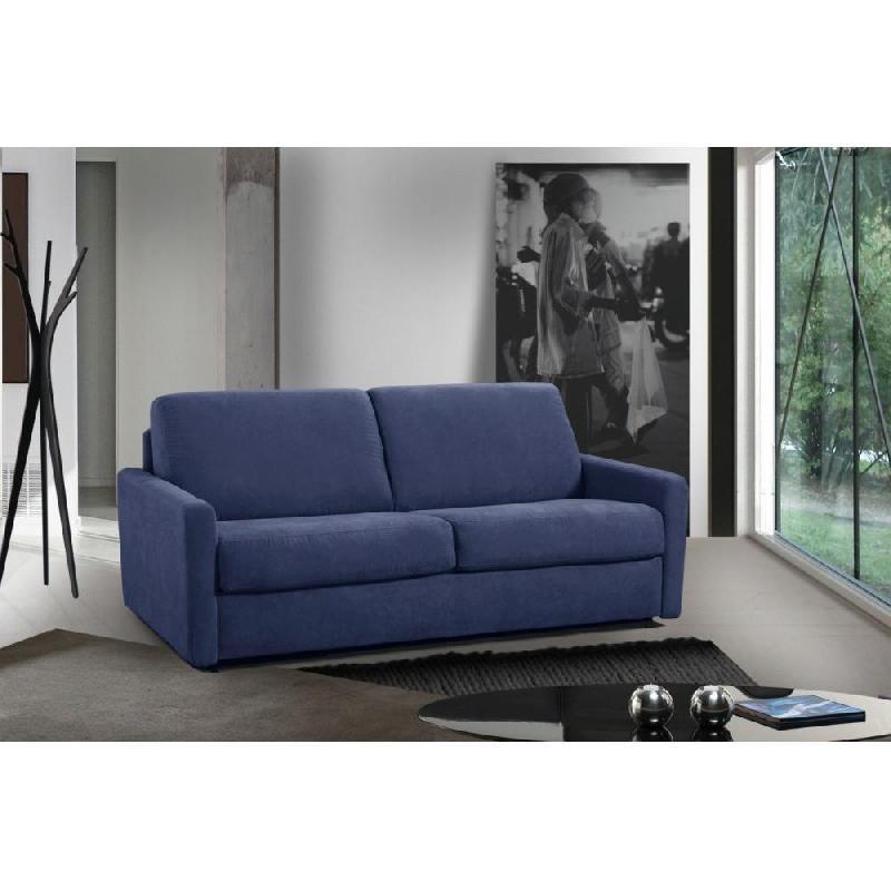 CANAPÉ CONVERTIBLE EXPRESS ECLIPSE 140CM MATELAS 18CM SOMMIER LATTES RENATONISI TWEED BLEU_5