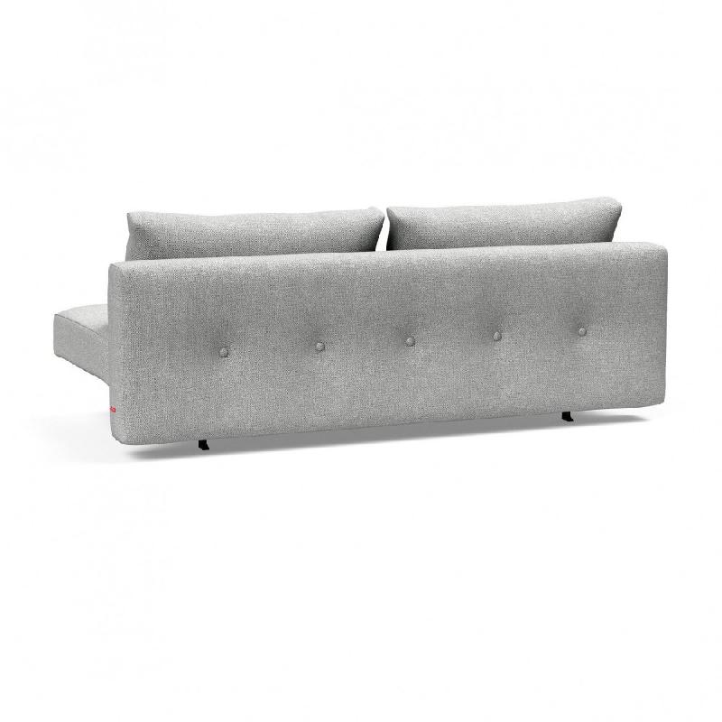 Innovation Living - Canapé design Recast Plus gris clair convertible lit 200x140 cm avec piétement noyer et housse de rangement_5