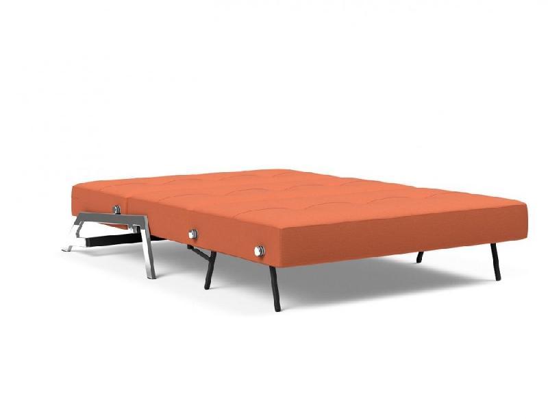 Canapé design convertible INNOVATION LIVING Cubed 02 Chrome - 140x200 cm - Tissu rouille Argus_5