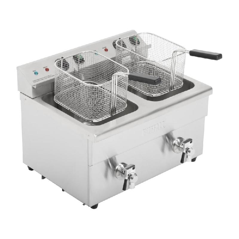Friteuse à induction à poser - 2 cuves de 7,5 L - 3 kW - Buffalo - CT012_5