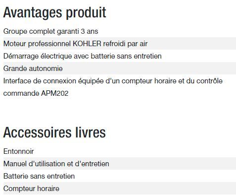 Technic 10000 A C5 groupe électrogène - Kohler - 10,30 kW - monophasé - 50 Hz_5