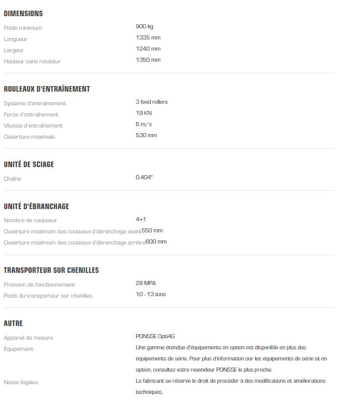 H5 - tête d'abattage Ponsse SA - poids minimum 900 kg - productivité élevée et éclaircissage efficace_5