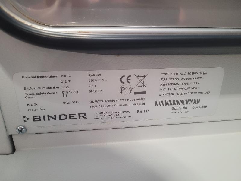 Incubateur / étuve réfrigéré BINDER KB-115 avec convection forcée 100°C_5