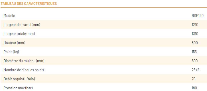 Balayeuse avec protection de brosse par patins latéraux