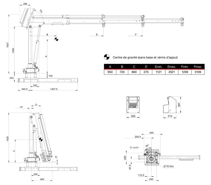 Grue auxiliaire HIAB T-CLX 013 - 1,2 tm - Portée hydraulique 2 à 4,2 m - Compacte pour camion léger_5
