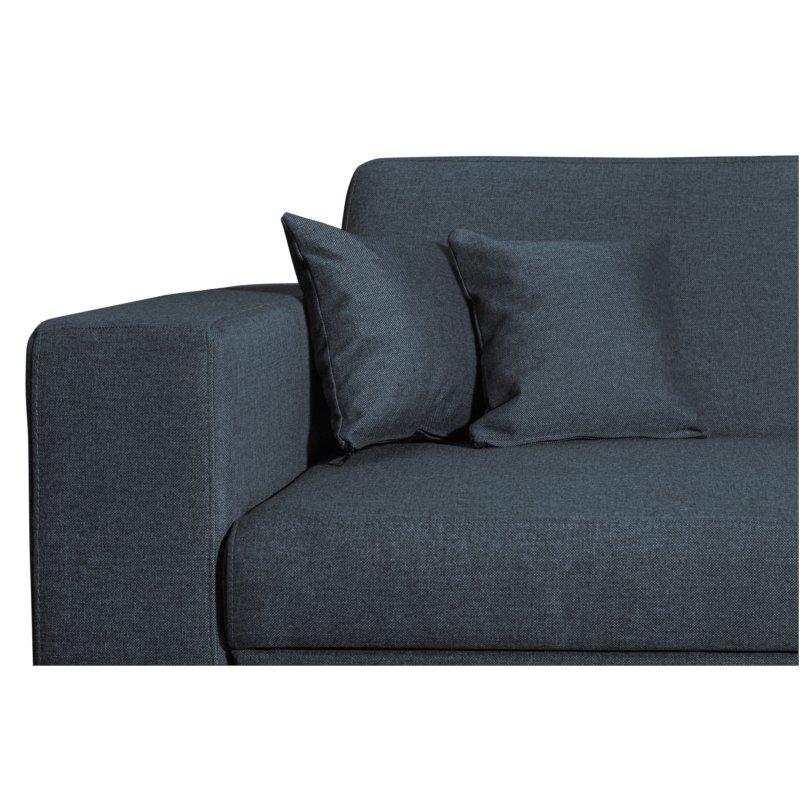 Canapé d'angle à droite convertible CABIRI - tissu bleu pétrole avec coffre de rangement et coussins d'appoint_5