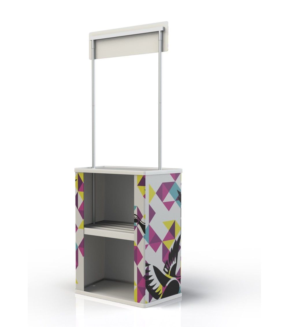 Comptoir pour stand et événementiel - structure aluminium, graphisme sublimé et parois PVC_5