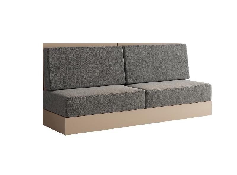 Armoire lit escamotable VERTIGO SOFA Taupe avec canapé gris - Couchage 140x200 cm - Système d'ouverture assistée_5