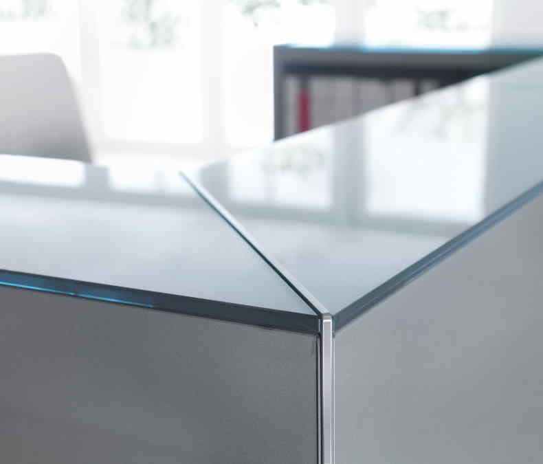 Banque d'accueil ligna en verre laque, design_5