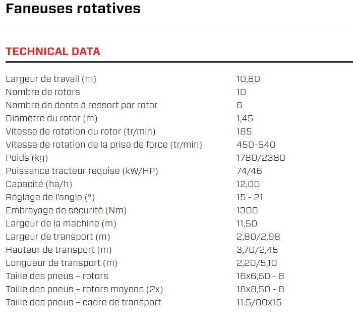 Spider 1100/10 - Faneuse rotative robuste et professionnelle avec 10 rotors - SIP - Largeur de travail 10,80 m_5