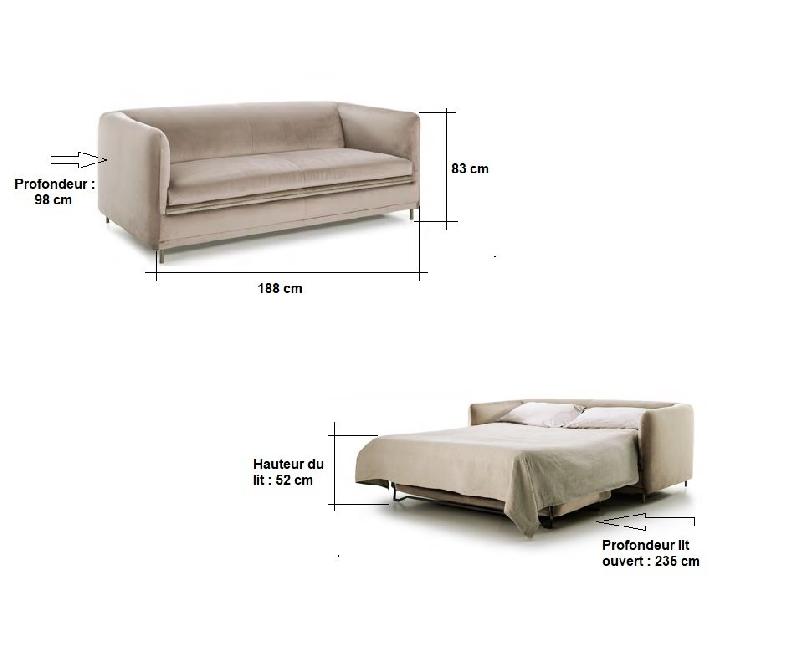Canapé convertible Cheese - Couchage 120x190 cm - Tissu personnalisable - Matelas 13 cm - Mécanisme 3 plis_5