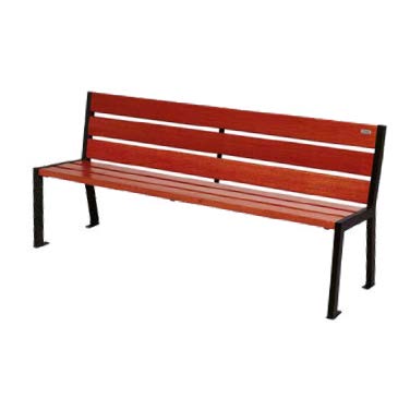 Banc mixte avec assise et dossier en chêne épaisseur 36 mm - Structure en acier peint sur zinc - BELOMBRA_5