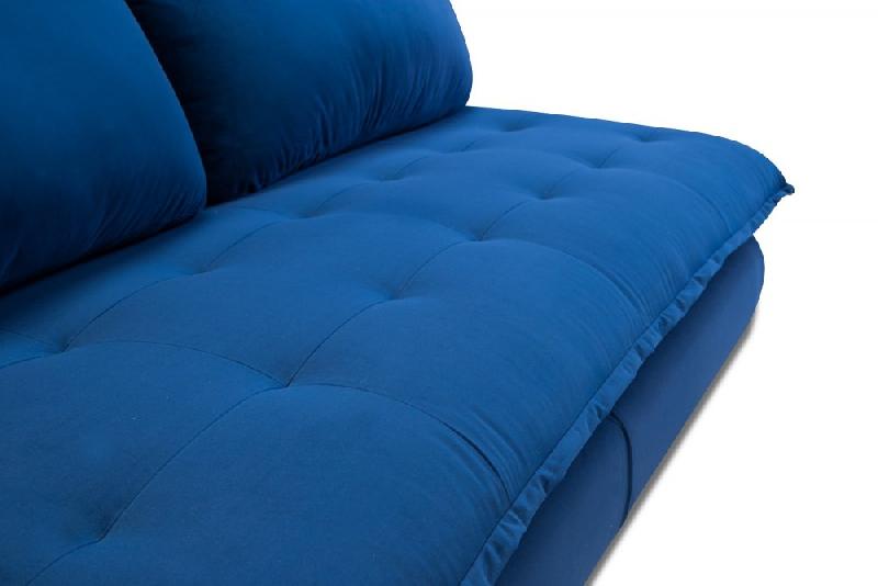 Canapé lit compact 3 places Lisbonne - 160 cm - ouverture express - sommier à lattes - matelas 13 cm - velours bleu_5