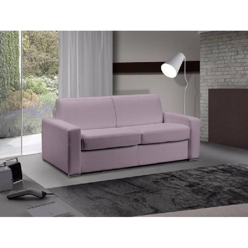 Canapé-lit 2-3 places MASTER convertible express 120 cm en cuir parme - Matelas 18 cm inclus_5