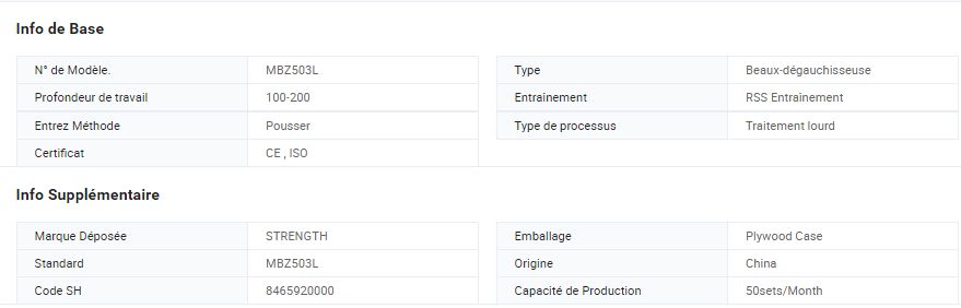 MBZ503L - Raboteuse industrielle - Focus Technology Co., Ltd. - largeur de travail max : 300mm - tête de coupe spirale et lames TIGRA fabriquées en Allemagne_5