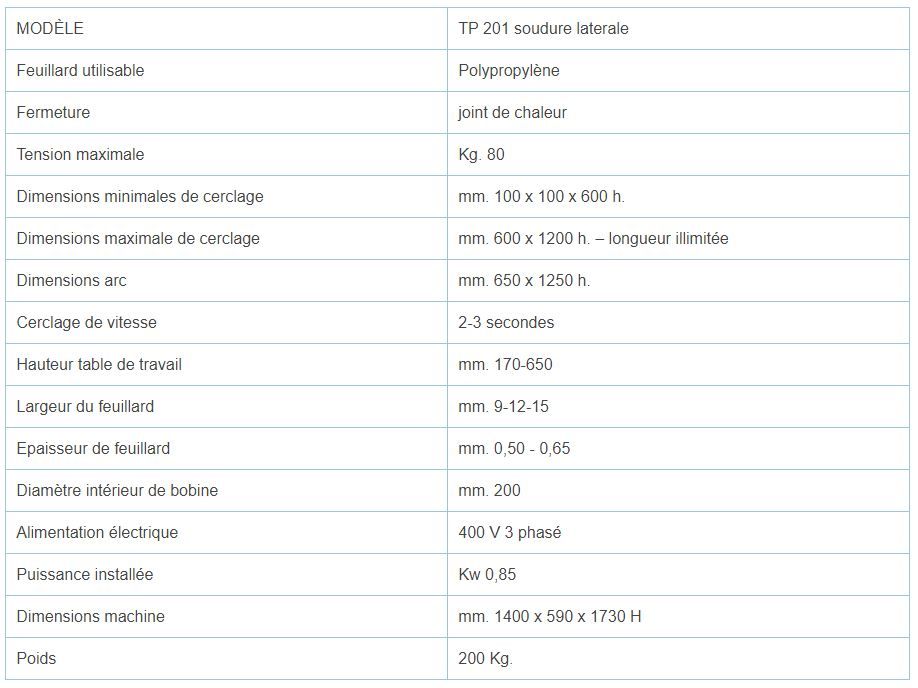Cercleuse automatique TP 201 - Ferplast - soudure latérale - poids 200 kg_5