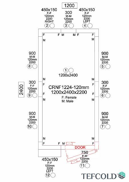 Chambre froide négative 4,06 m3 (1200 x 2400 x 2200 m) avec monobloc de paroi_5