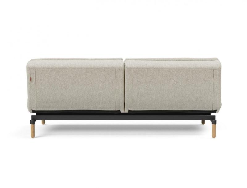 Canapé design convertible Dublexo Stem - Lit 115x210 cm - Pieds obus - Tissu Mixed Dance Natural_5