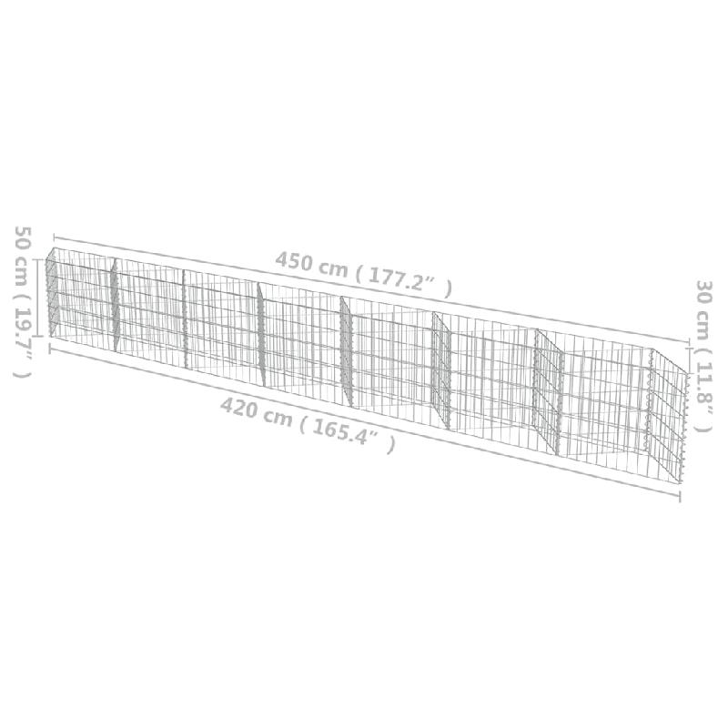 Vidaxl mur de gabion acier galvanisé 450 x 30 x 50 cm 143572_5