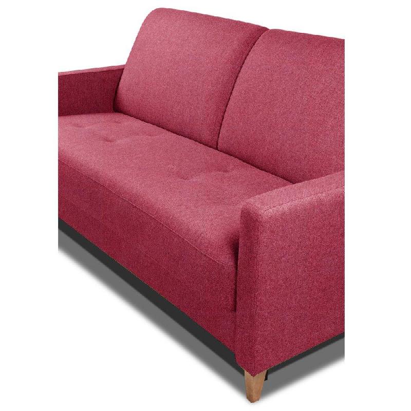 Canapé convertible OGGETTO - Matelas 16 cm - Système Express - Sommier à lattes 120 cm - Velours rouge - RENATONISI_5