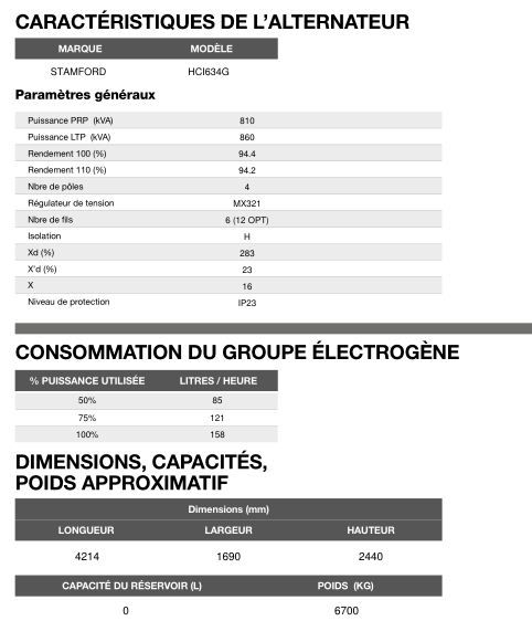 AT-880 - Groupe électrogène en container triphasé 50 Hz - Inmesol - 860 kVA avec moteur MTU et alternateur Stamford_5