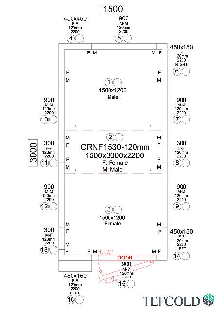 Chambre froide négative 6,82 m3 (1500 x 3000 x 2200 mm) avec monobloc de paroi_5