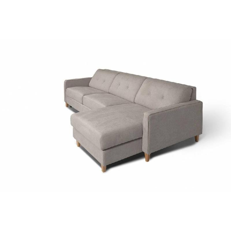 Canapé d'angle Norway - Matelas 16 cm - Ouverture express - Sommier à lattes Renatonisi - Tweed crème_5