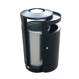 Corbeille publique à sceller ou à poser - PALLADIUM - Acier galvanisé - Volume 80L - Dimensions Ø42 x H87 cm_5