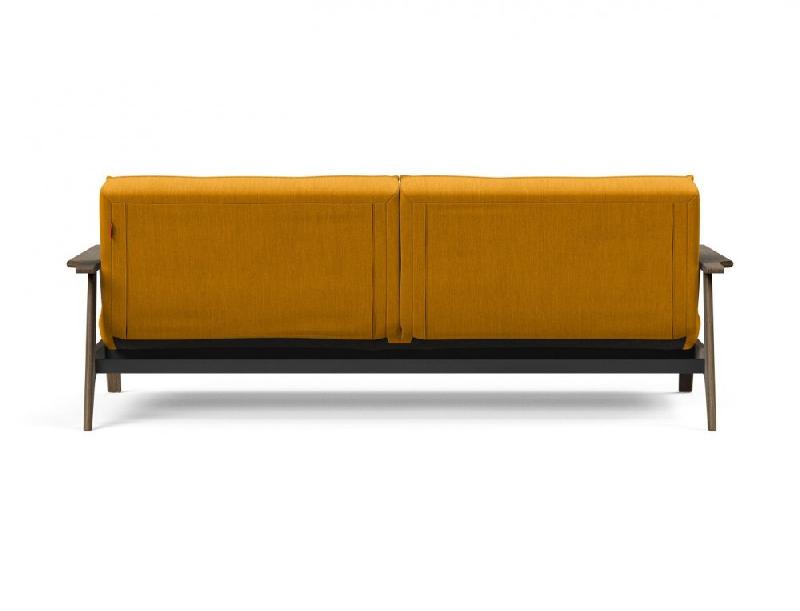 Canapé-lit design Innovation Living Splitback Frej - Convertible 115x210 cm - Chêne fumé - Tissu Elegance Burned Curry_5