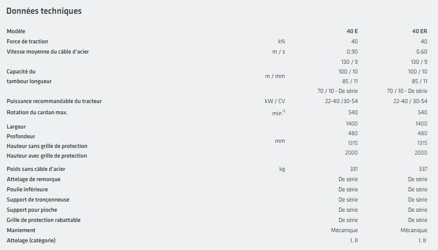 40 e / er - treuil forestier - uniforest - modele 40 e et 40 er_5