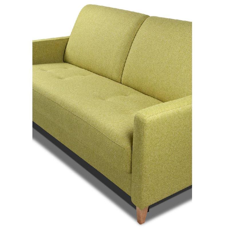 Canapé convertible OGGETTO - Matelas 16 cm - Système Express - Sommier à lattes 140 cm - Velours jaune - Renatonisi_5