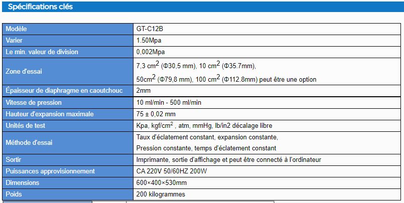 Testeur pneumatique de résistance à l'éclatement - Gester GT-C12B - dimensions 600×400×530 mm_5