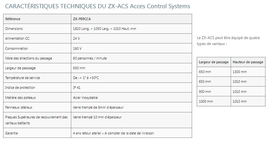 Couloir de contrôle d'accès avec intégration des lecteurs de badges