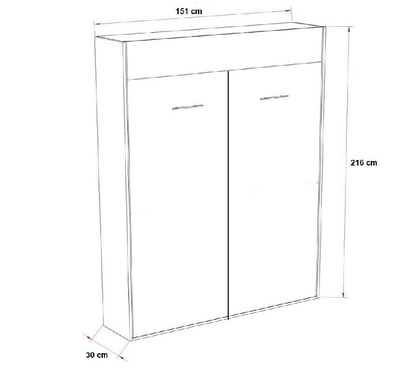 Armoire lit escamotable Dynamo blanc mat - couchage 140 x 200 cm avec rangements intégrés_5