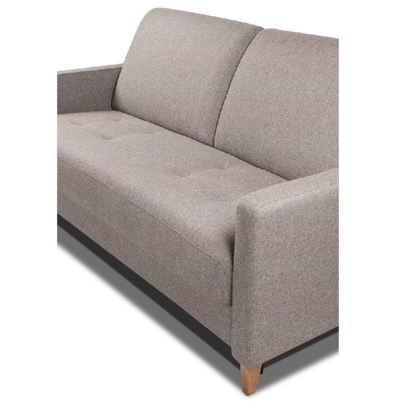 Canapé convertible OGGETTO - Matelas 16 cm - Système express - Sommier à lattes 160 cm - Velours beige - RENATONISI_5