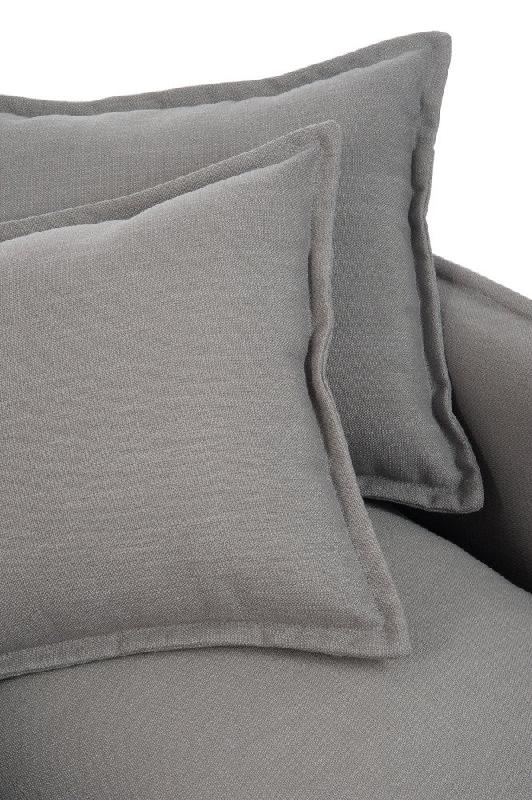 Fauteuil avec accoudoirs MEBUS - Gris - Revêtement tissu doux - Style moderne et épuré_5
