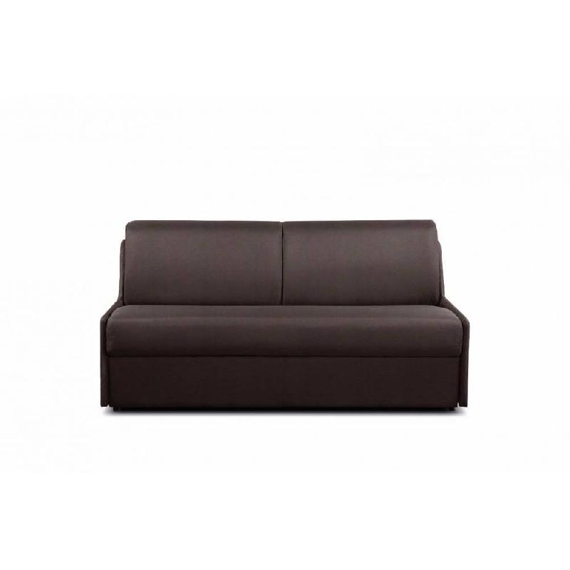 Canapé convertible MONACO - Matelas mémoire 20 cm - Ouverture express - Lattes 120 cm - Microfibre marron_5