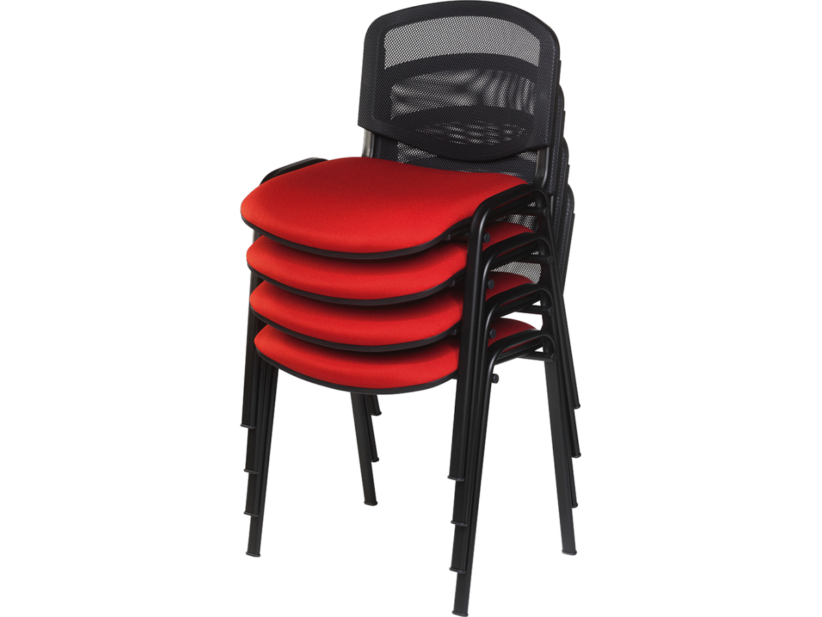 Chaise d'accueil multi-usage LENA - dossier en résille, empilable et confortable_5